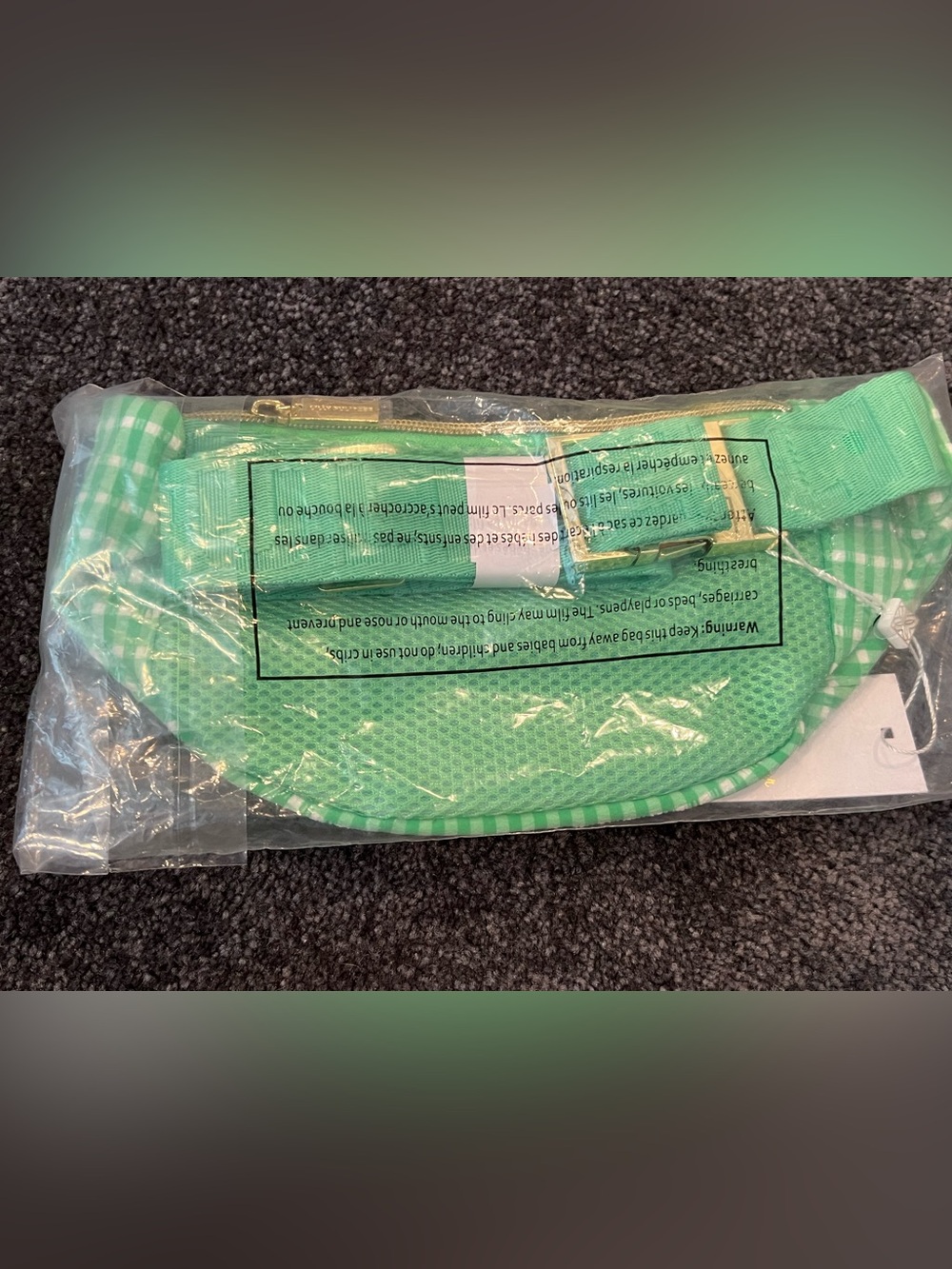 Lilly Pulitzer Fauna Green Gingham Performance Glenna Belt Bag NWT NIP - Picture 6 of 7
